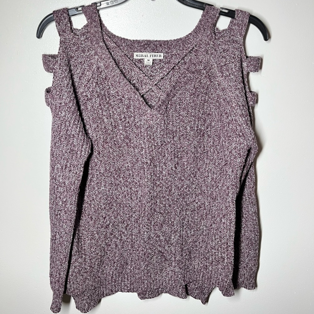 Moral Fiber V-Neck Sweater W/Arm Cut-Outs